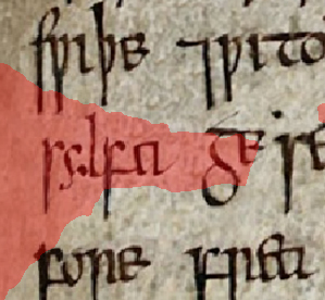 Reconstructed area containing letter fragments on f. 120r.