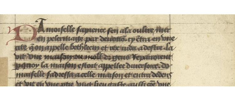 Transcribing "Le Pèlerinage de Damoiselle Sapience":  Scholarly Editing Covid19-Style